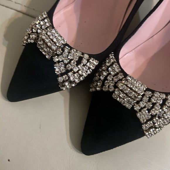 KATE SPADE NEWYORK LISSIE BLACK SUEDE RHINESTONE SHOES‎ SIZE 6 1/2,6 - Picture 5 of 7